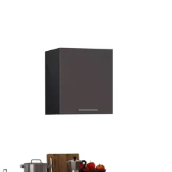 220 cm breit Kompakt-Küche in Grau - Bozenia (sechsteilig)