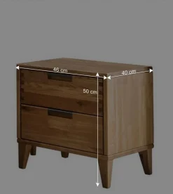 46 cm breite Nachtkommode aus geölter Eiche - Teano