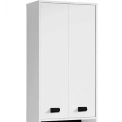 54 cm breiter Bad-Hochschrank in Weiß mit Schwarz - Envaton