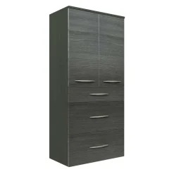 60 cm breiter Badschrank für die Wand Glides in Eiche Grau Dekor