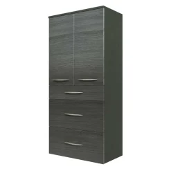 60 cm breiter Badschrank für die Wand Glides in Eiche Grau Dekor