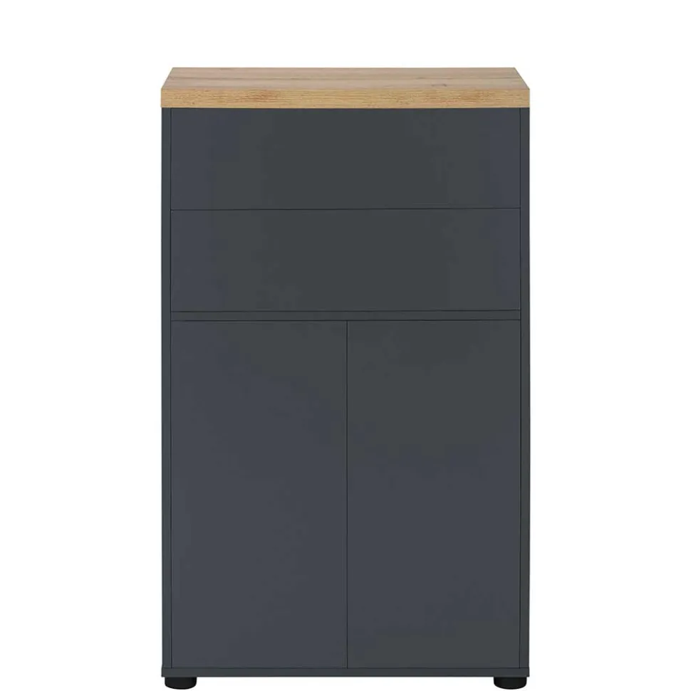 60 cm breiter Badschrank in Anthrazit - Rigori