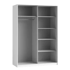 150 cm breiter Kleiderschrank mit Schiebetüren in Weiß - Juleste