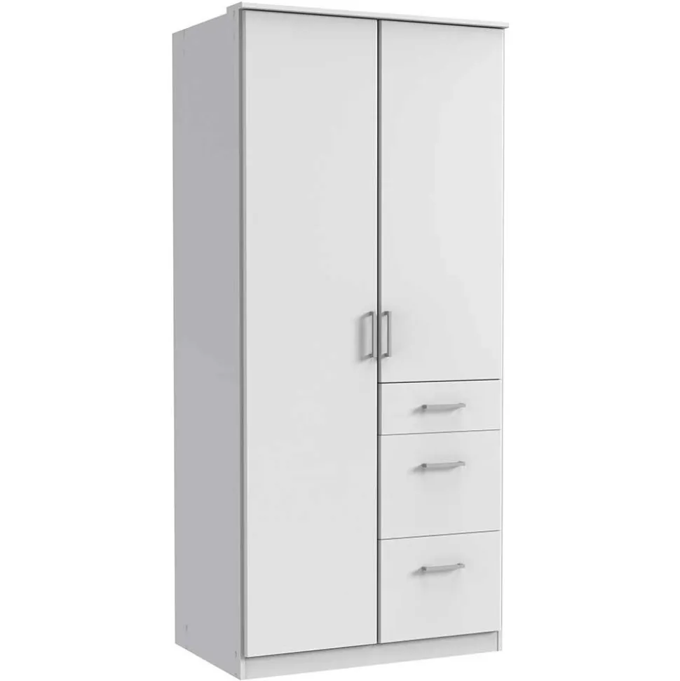 91 cm breiter Kleiderschrank in Weiß - Cador