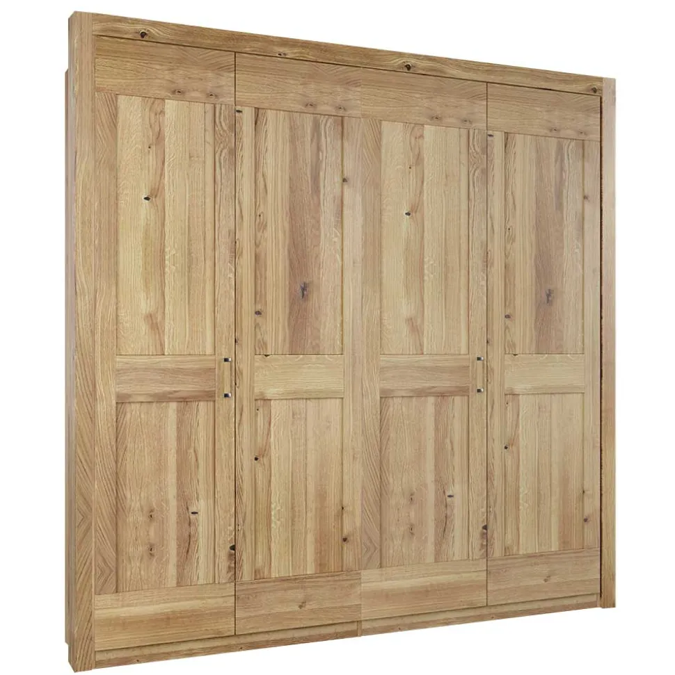 200 cm breiter Kleiderschrank 4-türig in Asteiche - Zamron