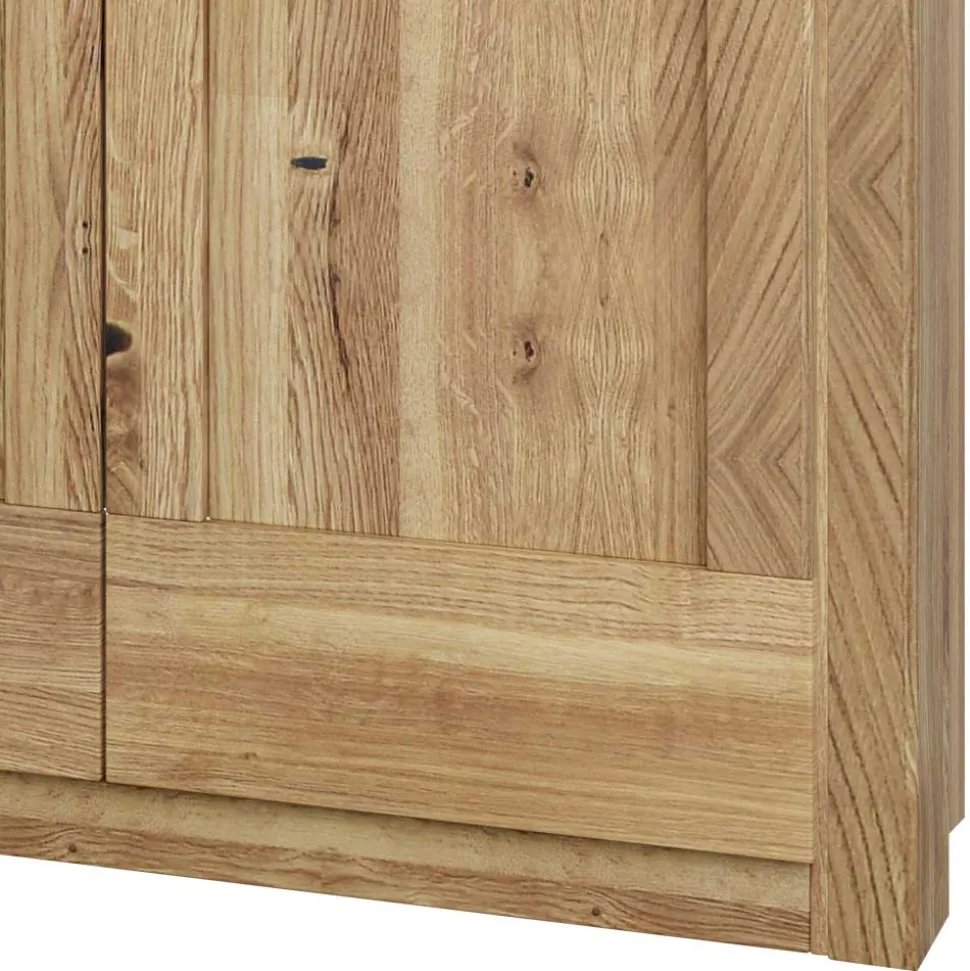 200 cm breiter Kleiderschrank 4-türig in Asteiche - Zamron