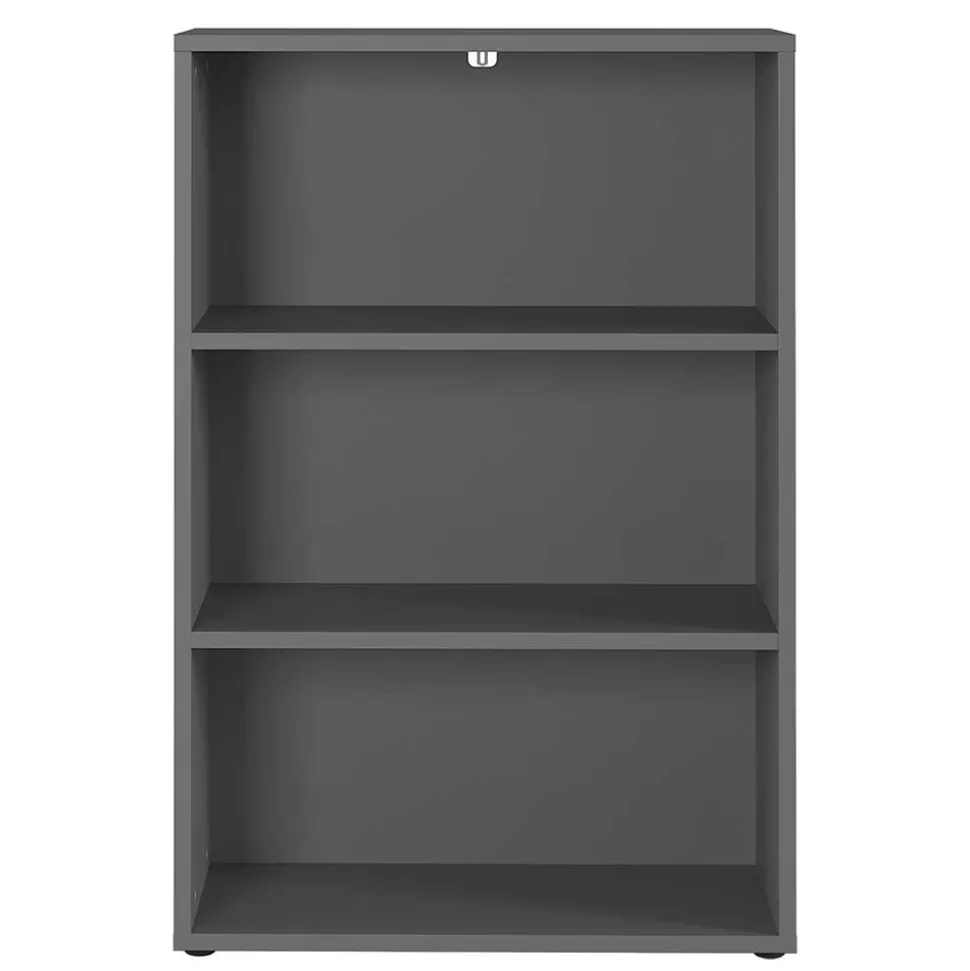 80 cm breites 3 Fächer Aktenregal in dunklem Grau - Valcau