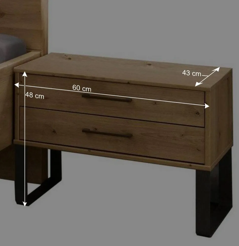 140 cm breites Bett im Industry Style - Siestago