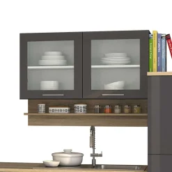 340 cm Einbauküche Zeile in Grau - Bozenia (zwölfteilig)