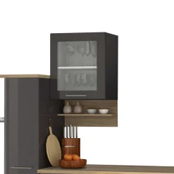 340 cm Einbauküche Zeile in Grau - Bozenia (zwölfteilig)