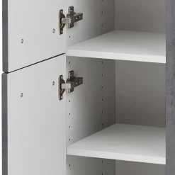 135 cm hoher Bad Midischrank in dunklem Grau - Dastroz