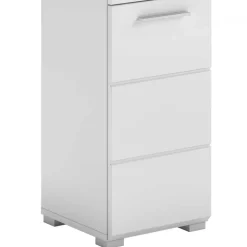 182 cm hoher Badschrank in Weiß Hochglanz - Whale