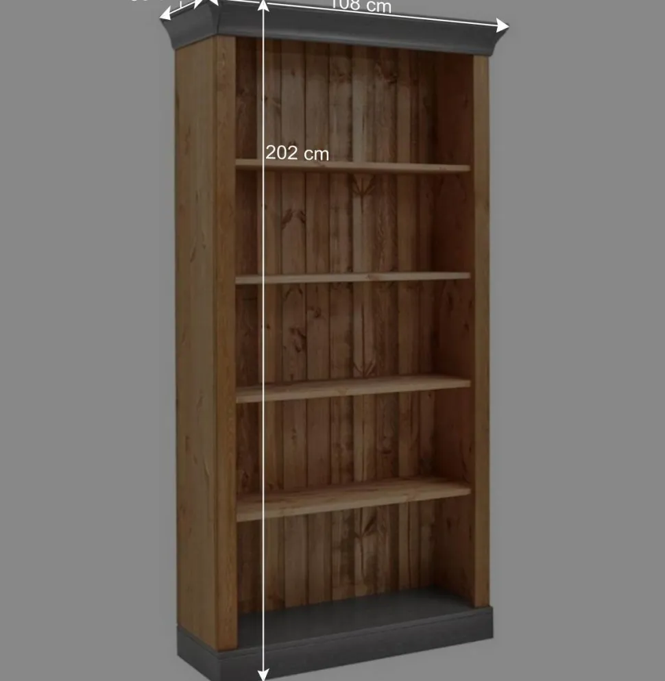 202 cm hohes Landhaus Bücherregal zweifarbig - Eshelas