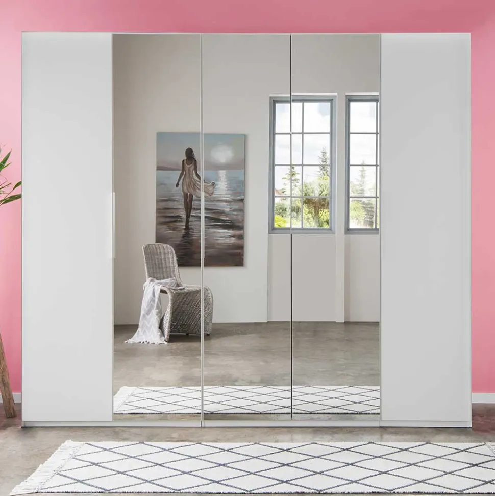 250 cm Kleiderschrank mit Falt- und Drehtüren - Dastrata