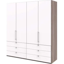 200 cm Kombi Kleiderschrank mit 58 cm Tiefe - Tivierto