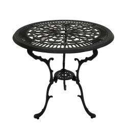 70 cm runder Aluminium Gartentisch in Dunkelgrau - Taruma