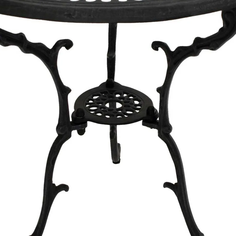 70 cm runder Aluminium Gartentisch in Dunkelgrau - Taruma