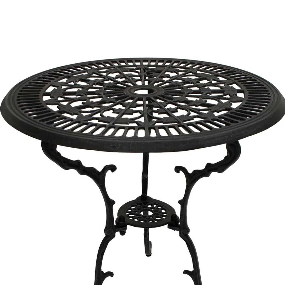 70 cm runder Aluminium Gartentisch in Dunkelgrau - Taruma