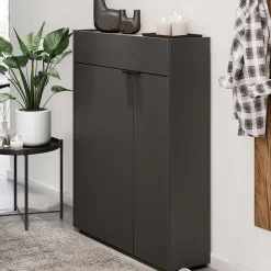 22 cm tiefer Schuhschrank in Dunkelgrau - Sidgarus