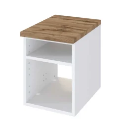 47 cm tiefes Badregal in Weiß & Wildeiche - Enwicos