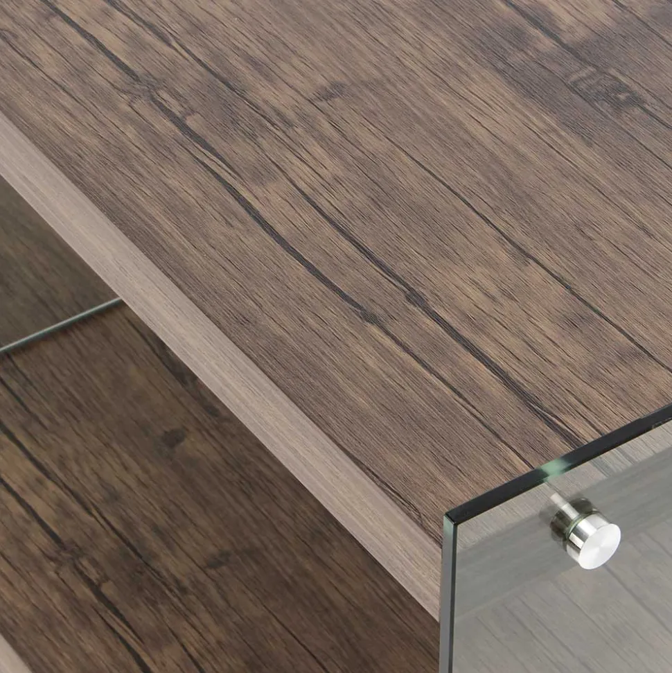 120 cm TV Element in Nussbaum & Transparent - Tomima