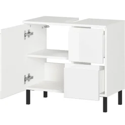 60 cm Waschbeckenschrank in Weiß Hochglanz - Loeesa