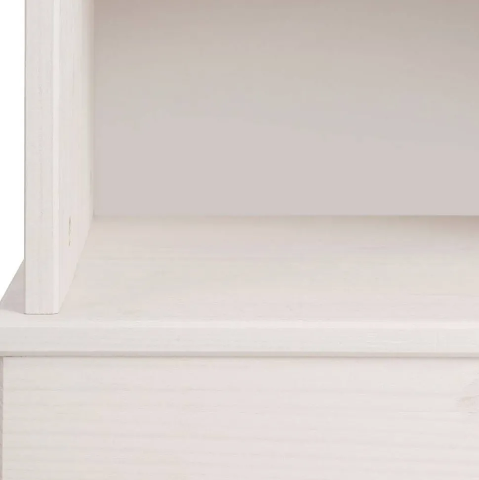 5 Fächer Regal in Weiß und Kiefer Honig - Zentra