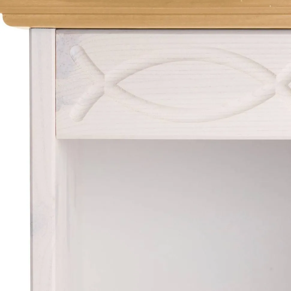 5 Fächer Regal in Weiß und Kiefer Honig - Zentra