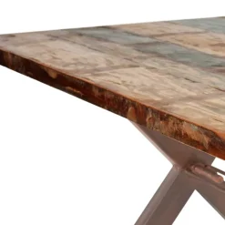 5 Größen Shabby Esstisch aus buntem Altholz - Velanzia