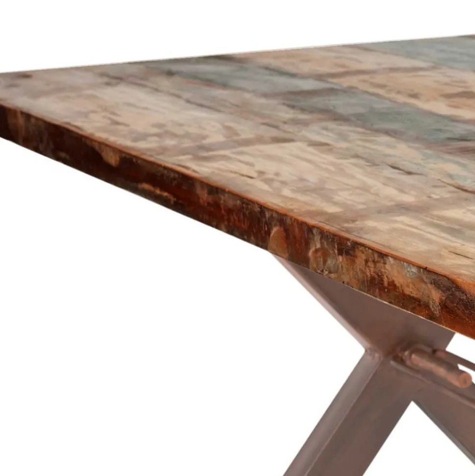 5 Größen Shabby Esstisch aus buntem Altholz - Velanzia