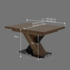 2 Größen X Säulentisch mit Auszugsfunktion - Cisterna