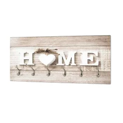 6 Haken MDF Garderobe mit Home Druck - Cacirella