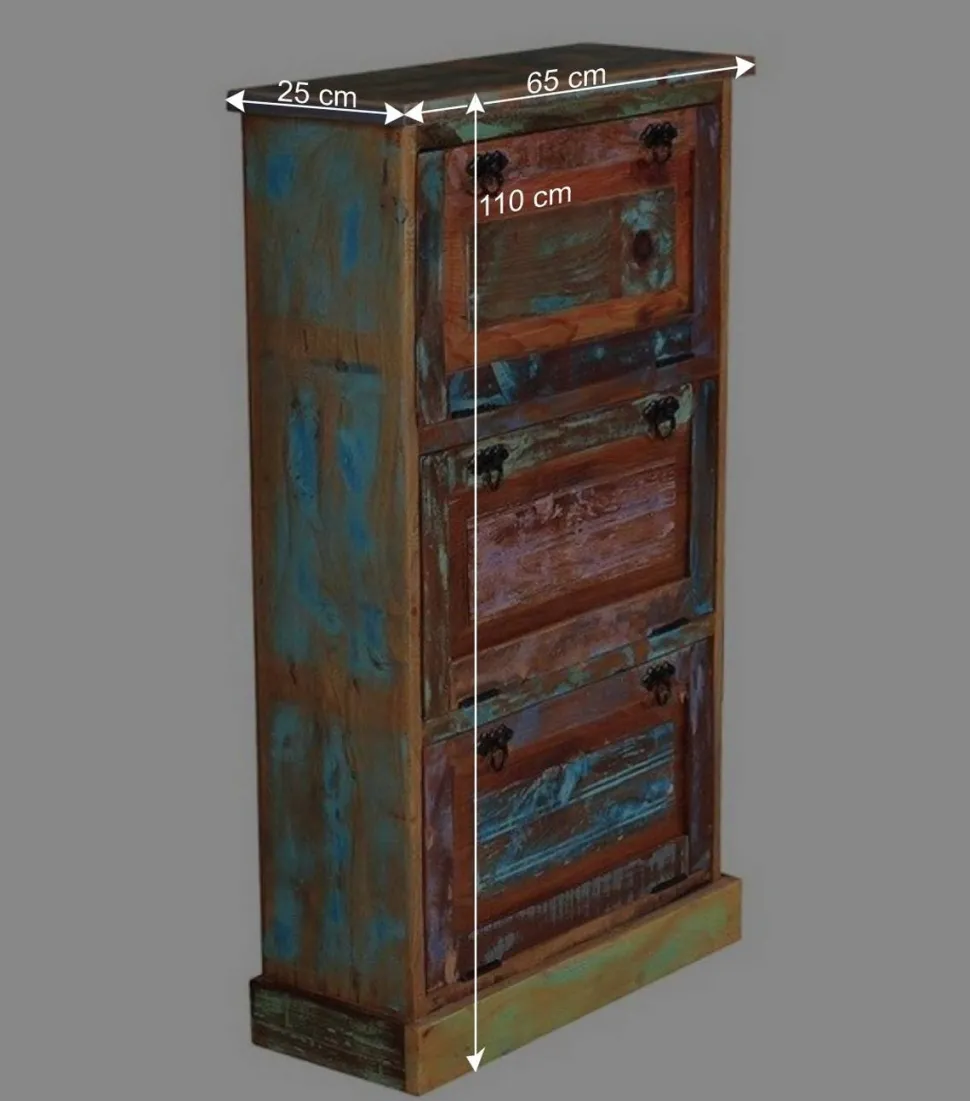 3 Klappen Schuhkommode im Shabby Chic - Jamaica