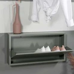 1 Klappen Schuhschrank in Graugrün - Brisco
