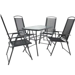 4 Klappstühle & Gartentisch Set - Alcamo (fünfteilig)