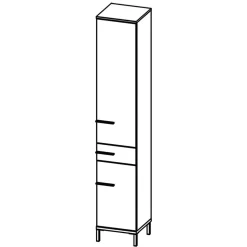 1,90 m Bad Hochschrank in Dunkelgrau - Lucrino