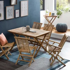 6 Personen Essgruppe für den Garten - Klahuma (siebenteilig)