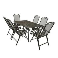 6 Personen Gartengruppe aus Streckmetall - Tessina (siebenteilig)