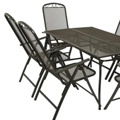 6 Personen Gartengruppe aus Streckmetall - Tessina (siebenteilig)