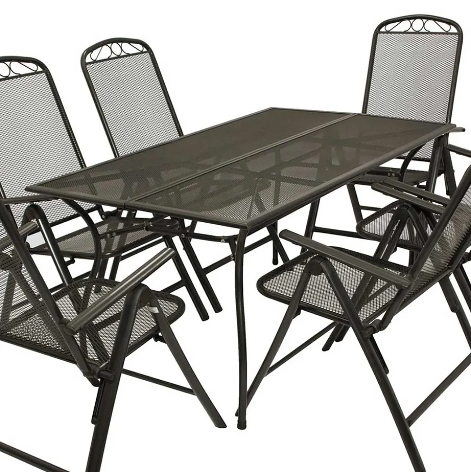 6 Personen Gartengruppe aus Streckmetall - Tessina (siebenteilig)