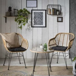 2 Personen Sitzgarnitur aus Kunstrattan - Vasteca (dreiteilig)