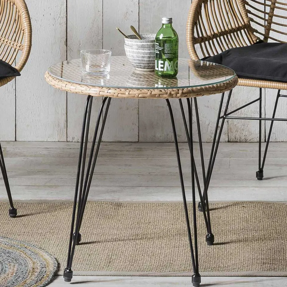 2 Personen Sitzgarnitur aus Kunstrattan - Vasteca (dreiteilig)