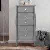 5 Schubladen Hochkommode in Grau lackiert - Resivia