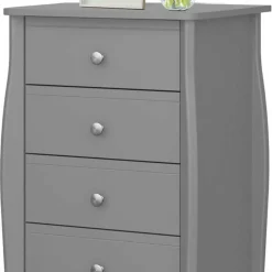 5 Schubladen Hochkommode in Grau lackiert - Resivia