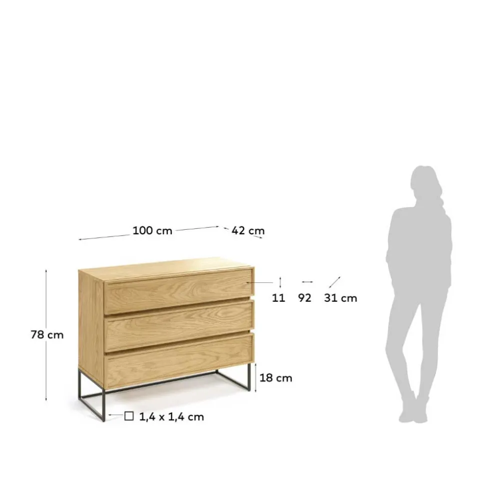 3 Schubladen Kommode mit Bügelgestell - Jailus