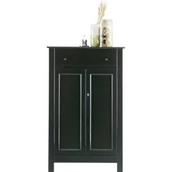 Abschließbare Vertiko Kommode in Schwarz - Wins