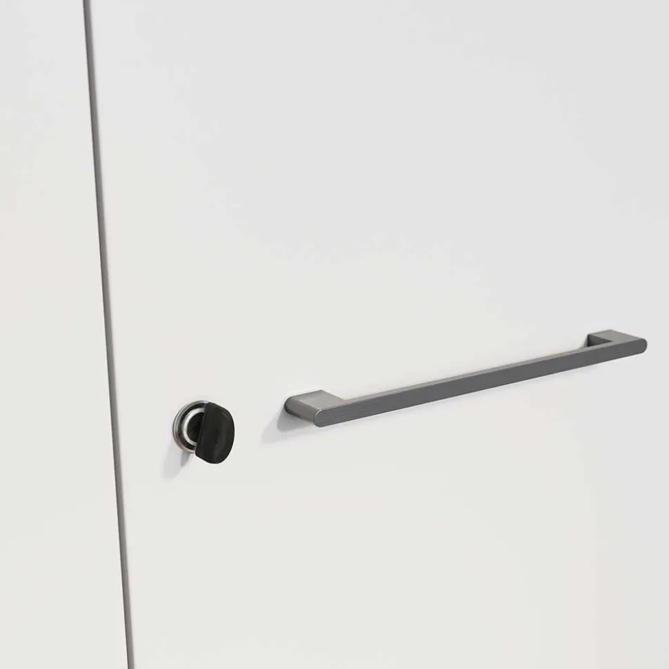 Abschließbarer Akten Büroschrank in Lichtgrau - Ofledio