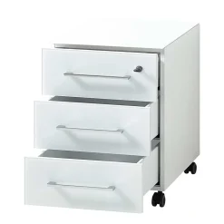 Abschließbarer Rollcontainer in Weiß - Fidania