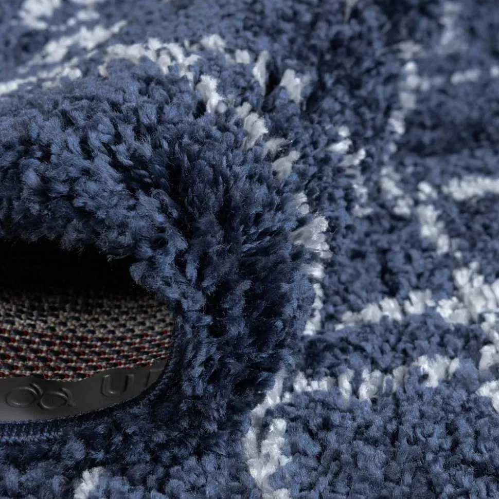 Abstrakt gemusterter Läufer Teppich in Blau - Gunnar