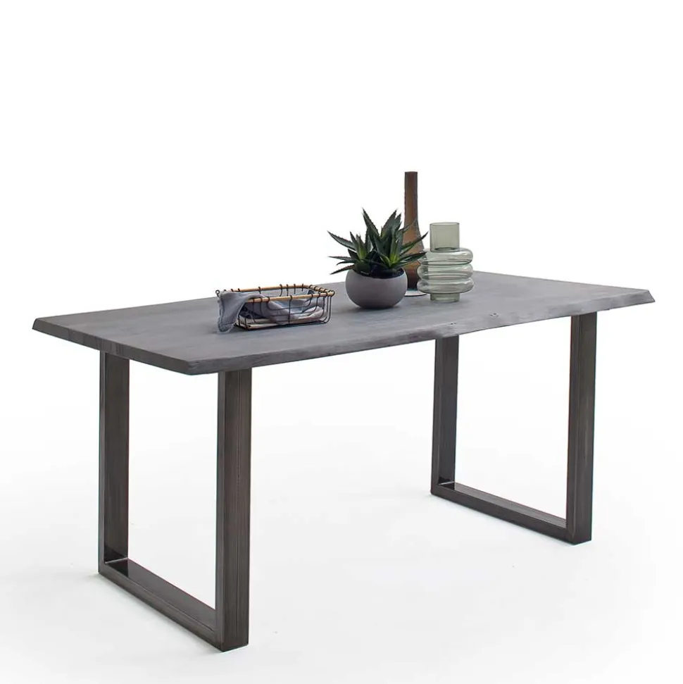 Akazienholz Küchentisch in Grau Baumkante - Tobago